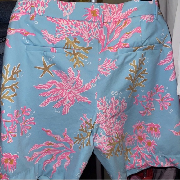 Lilly Pulitzer Natia 9” knit stretch shorts multi Royal coral women’s size 8 - Picture 8 of 9